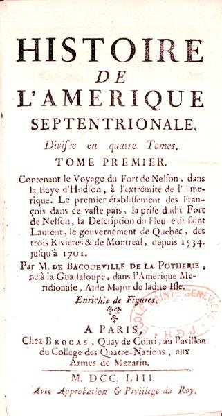 Página de título de Histoire de l