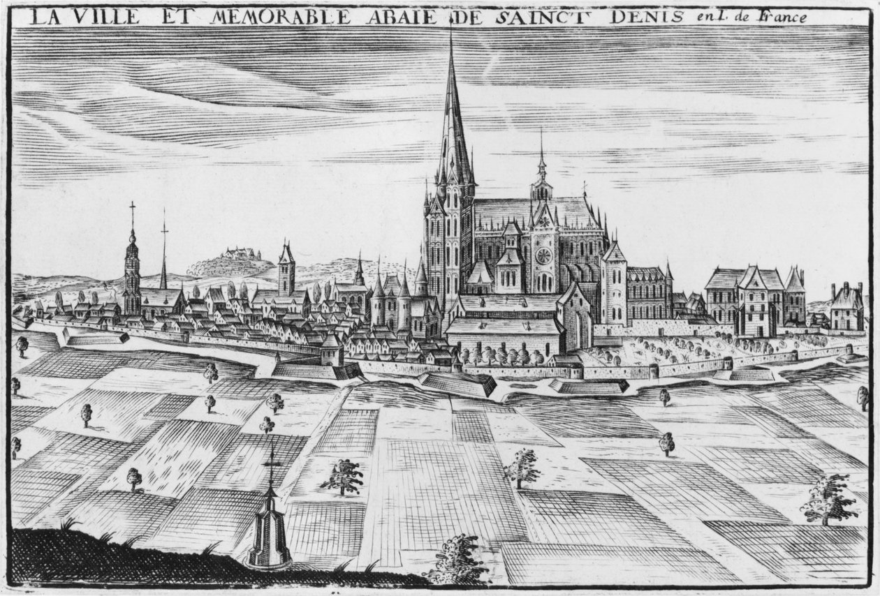 Ciudad y memorable abadía de Saint-Denis de French School