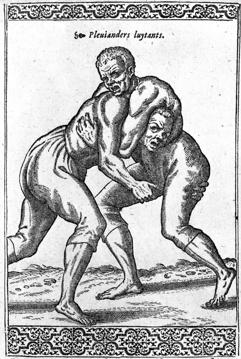 Luchadores turcos, ilustración de 