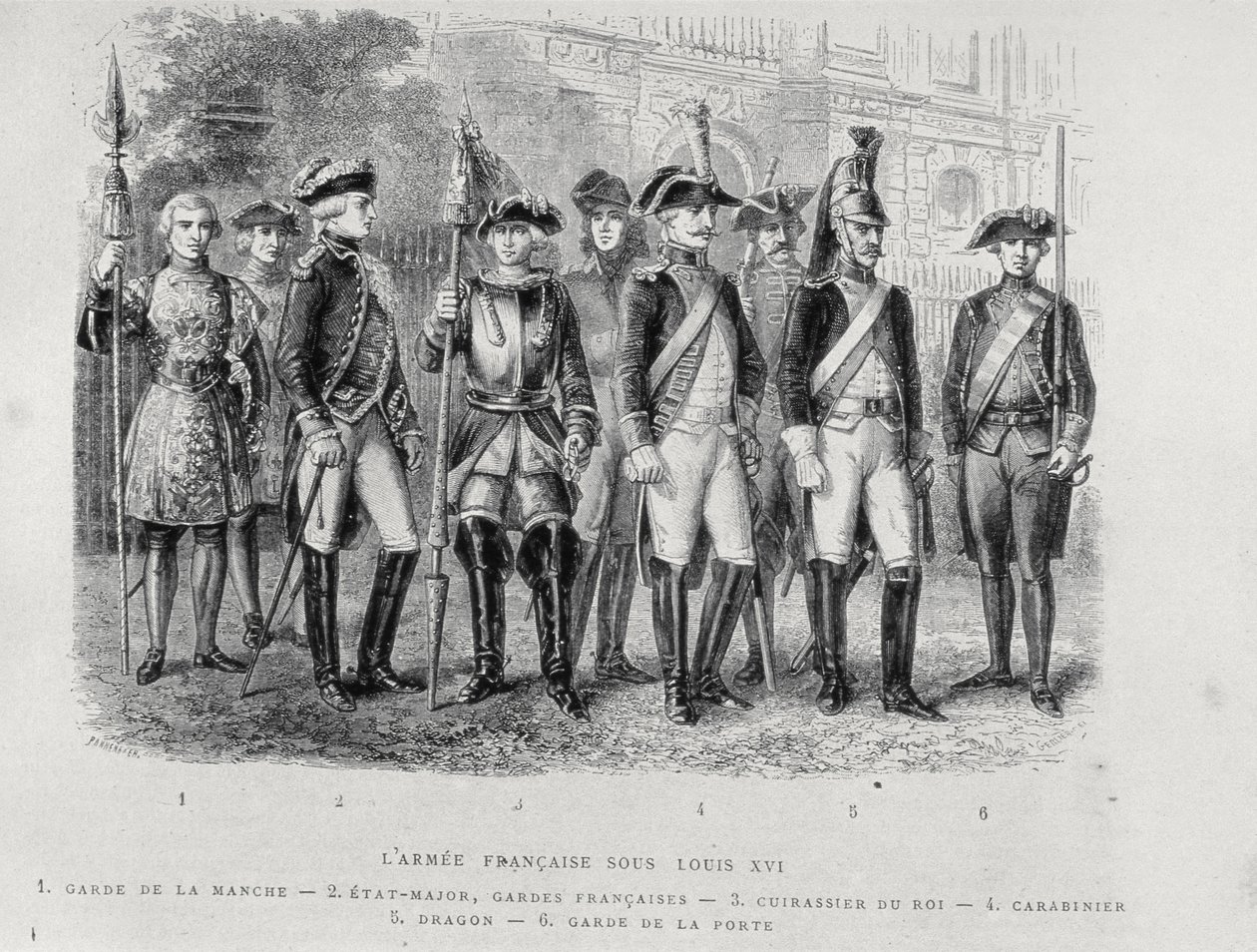 Uniformes del ejército francés de Luis XVI de French School