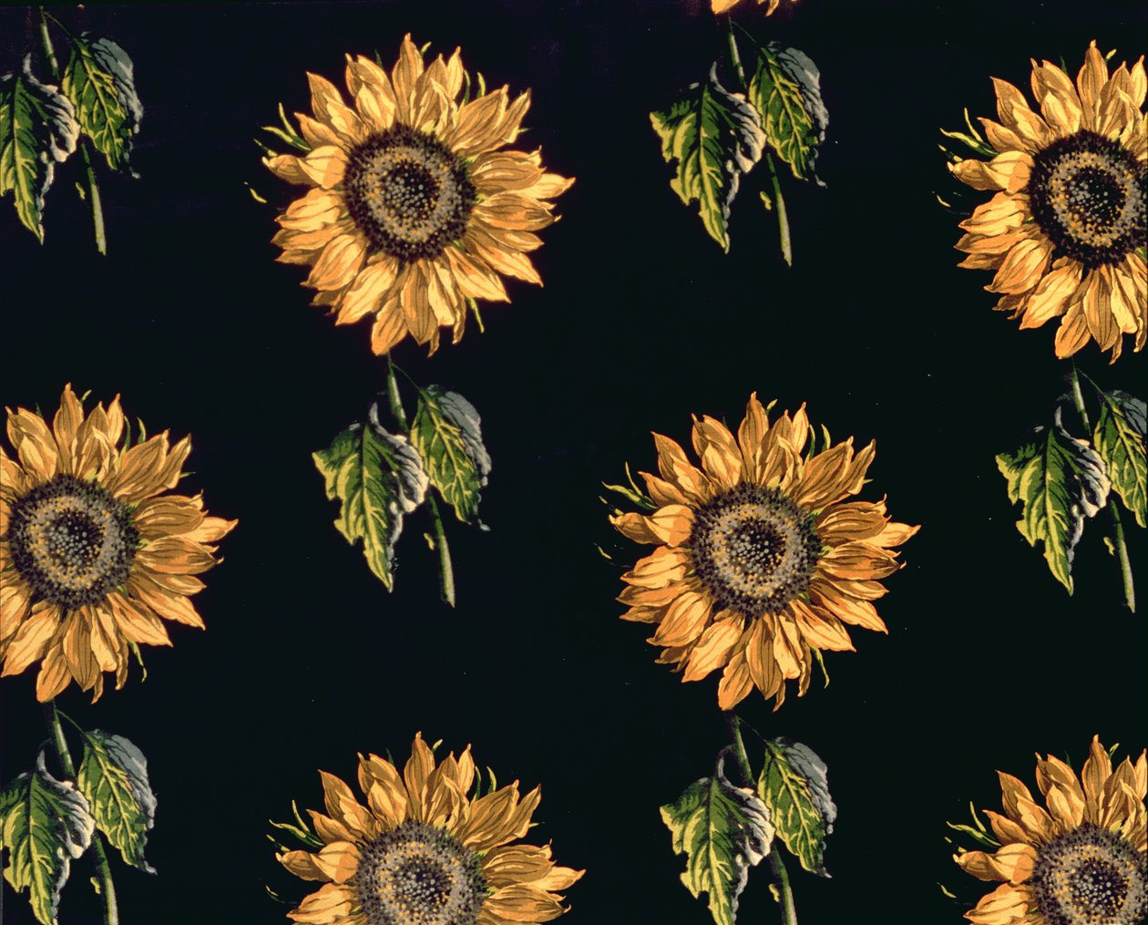 Velours au Sabre: decoración de seda de Girasoles por Maison Ogier y Duplan, Lyon 1894 de French School