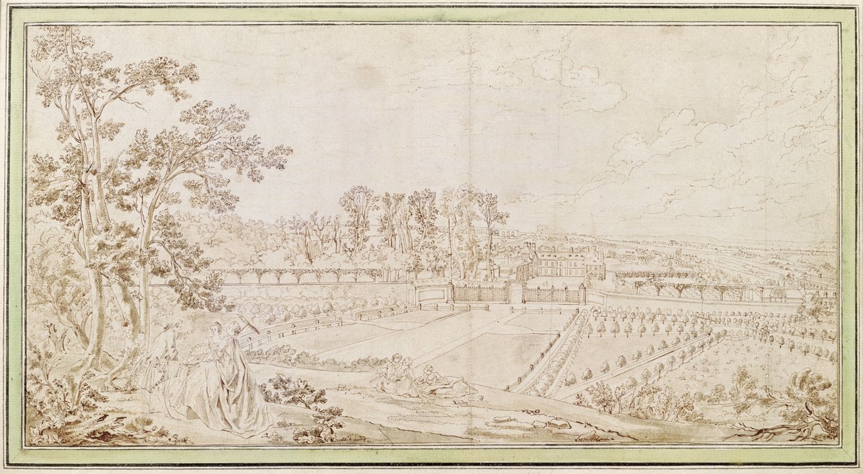 Vista del Castillo de Celle-Saint-Cloud de French School