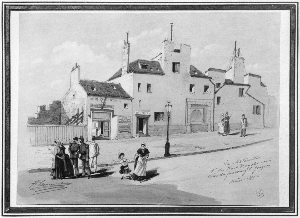 Vista de la Maternidad Port-Royal, agosto de 1886 de French School
