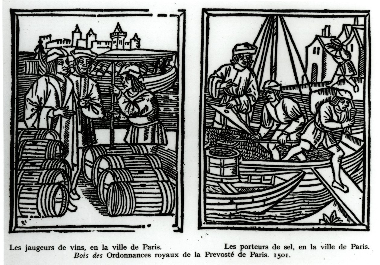 Medidores de vino y comerciantes de sal, 1501 de French School
