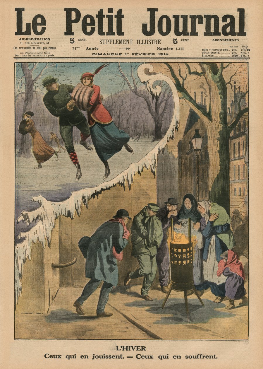 Invierno, los que lo disfrutan, los que lo sufren, ilustración de portada de 