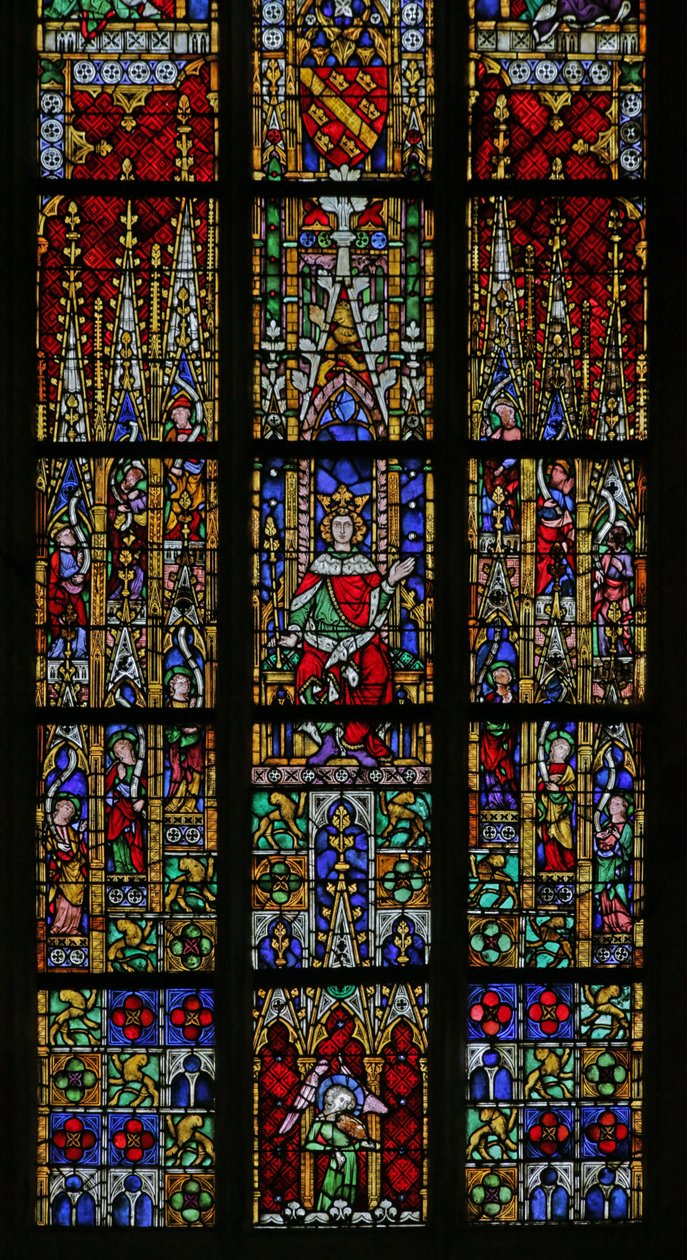 Vidriera que representa a Salomón entronizado, c. 1320, siglos XV-XX (mayormente moderna) de French School