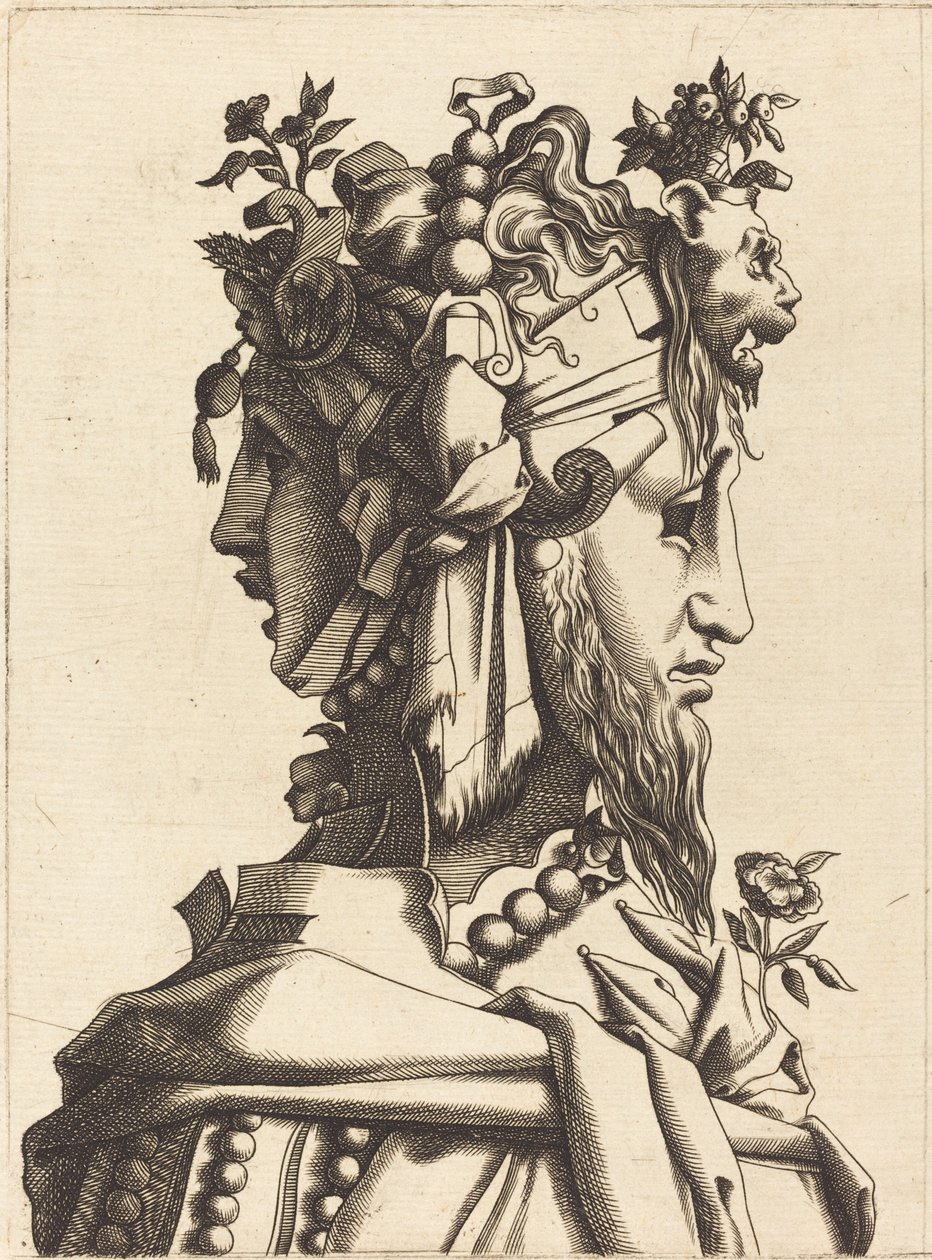 Busto de una Mujer con un Traje Extravagante de French 16th Century after René Boyvin or Pierre Milan