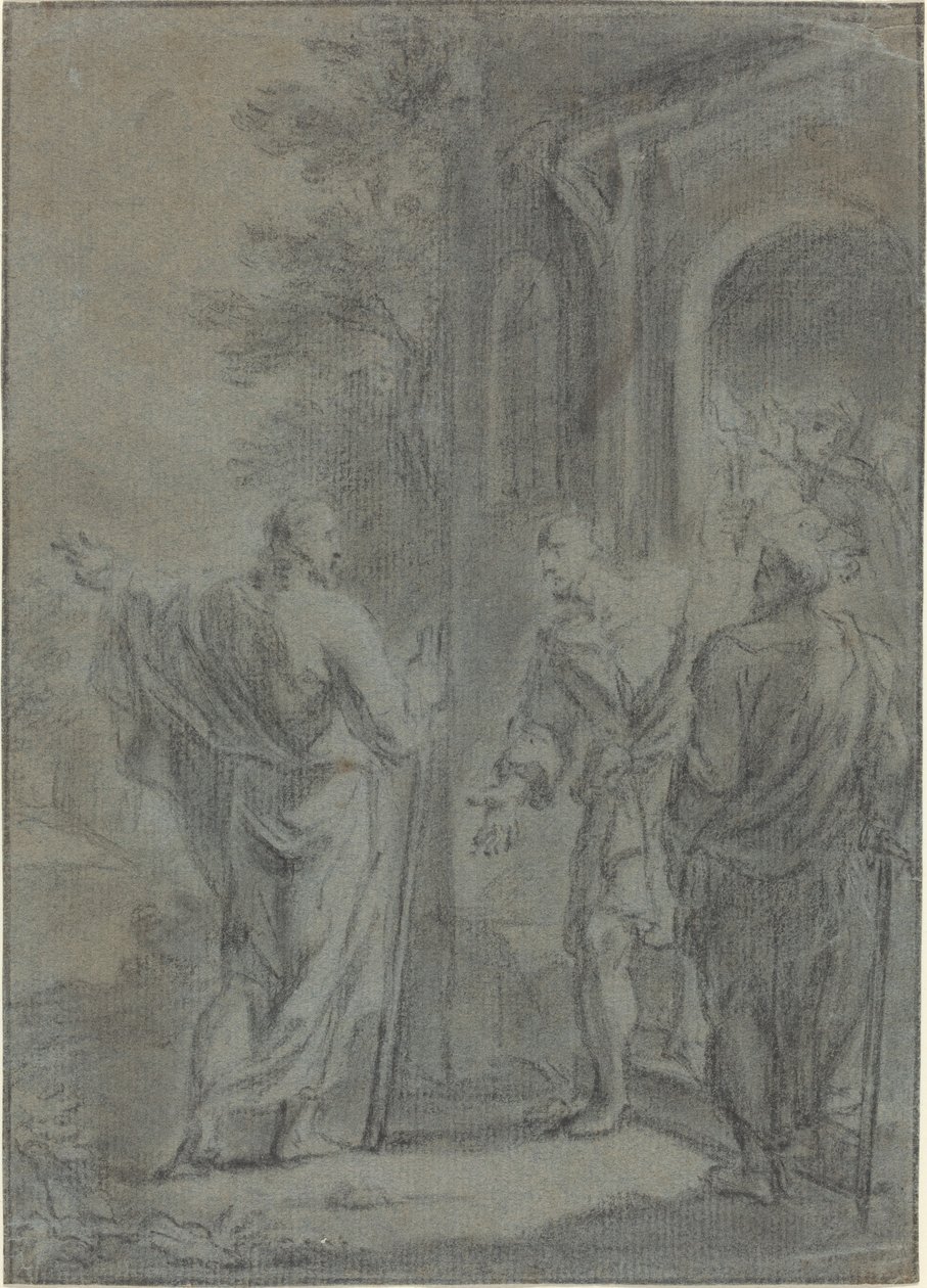 Figuras (¿Cristo llamando a uno de los apóstoles?) de French 17th Century
