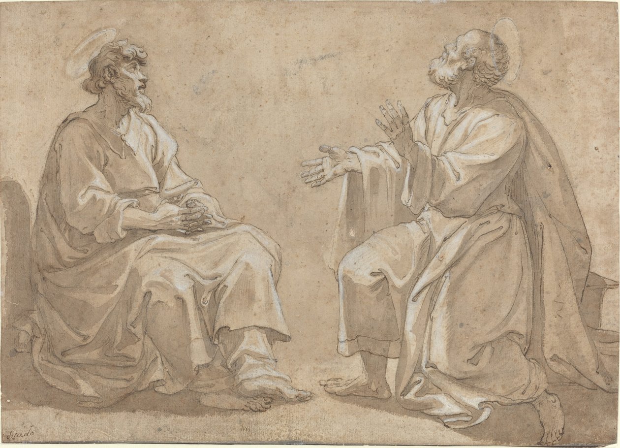 Dos Santos Sentados de French 17th Century