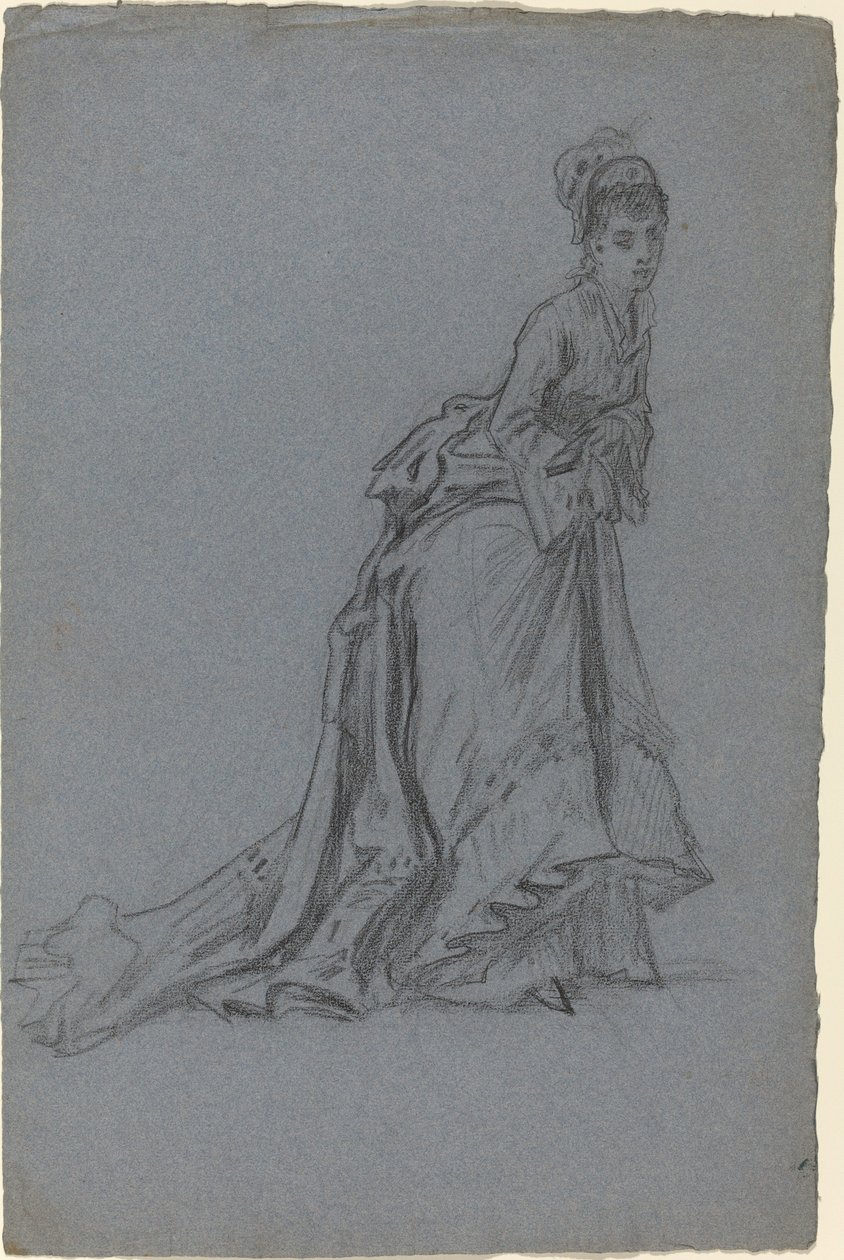 Joven Elegante Avanzando de French 19th Century