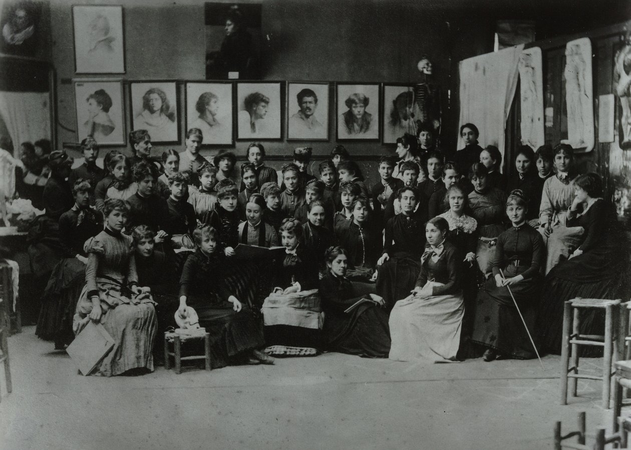 Academie Julian, París, grupo de estudiantes de arte de French Photographer
