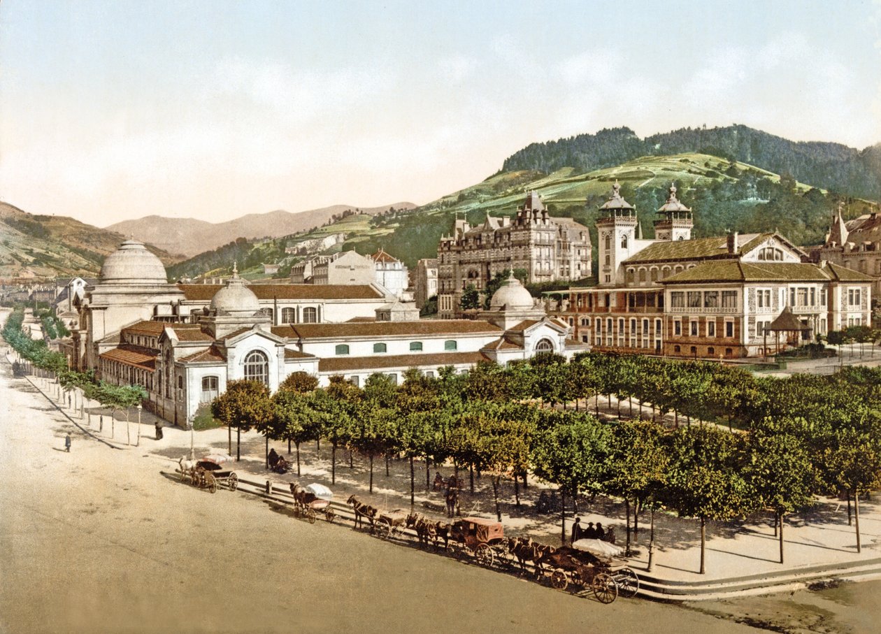 Casino y baños, La Bourboule, Francia, pub. 1890-1900 de French Photographer