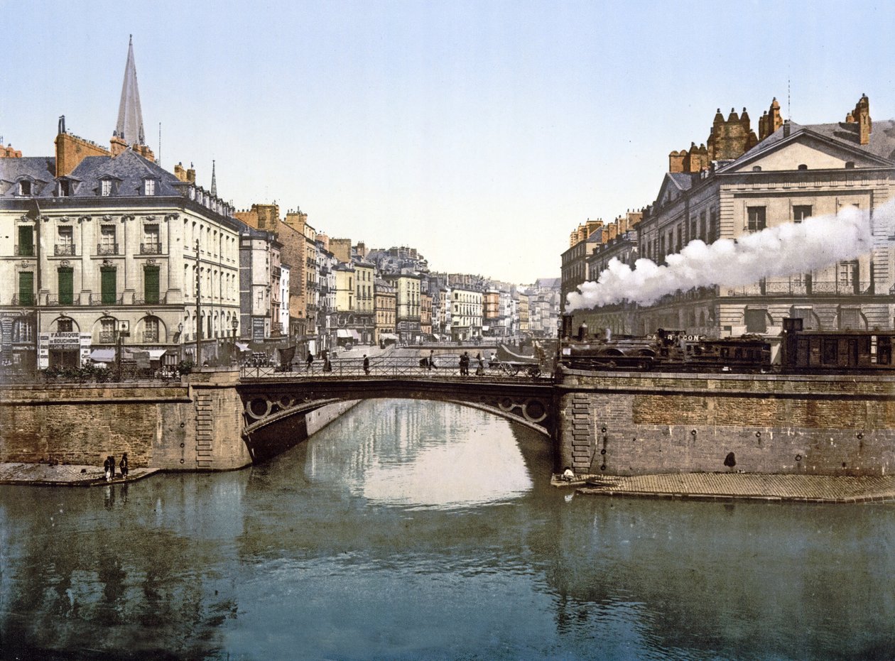 Confluencia del Edre y el Loira en Nantes, 1890-1900 de French Photographer