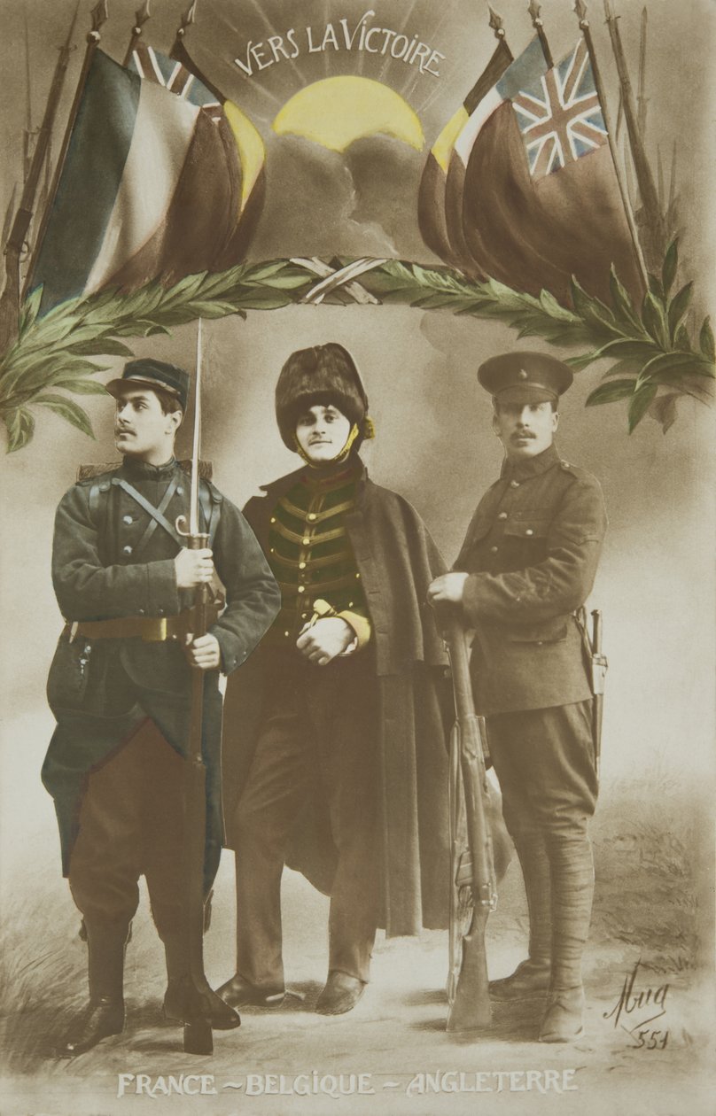 Primera Guerra Mundial, alianza Francia - Bélgica - Inglaterra, siglo XX (foto) de French Photographer
