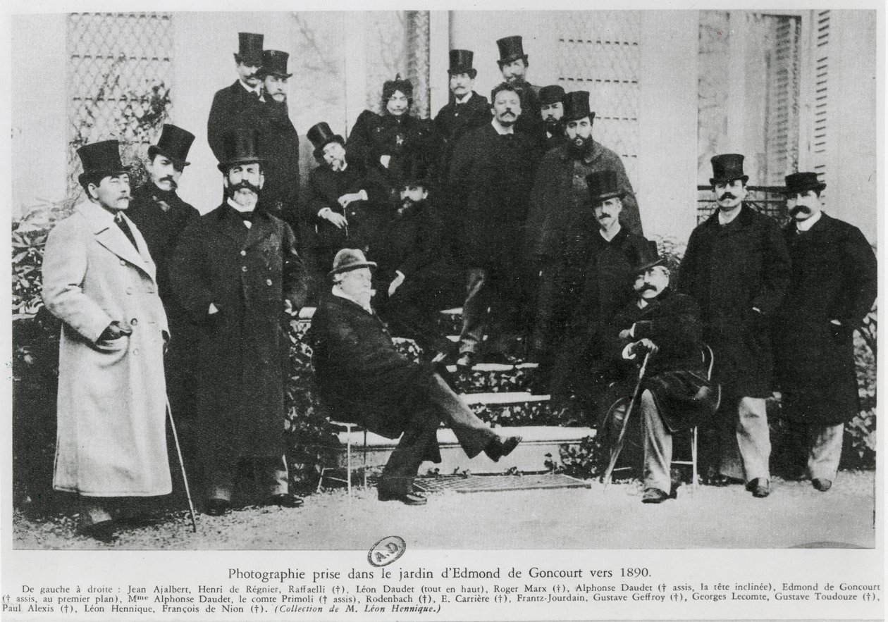 Grupo en el jardín de Edmond Huot de Goncourt, c.1890 de French Photographer