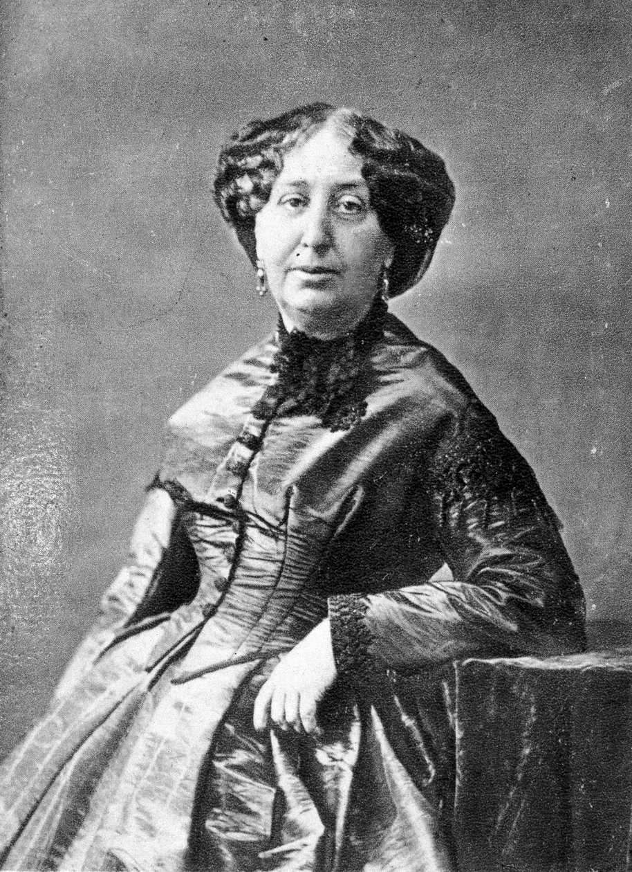 Retrato de George Sand (Aurore Dupin, Baronesa Dudevant) (1804-1876), escritora francesa de French Photographer