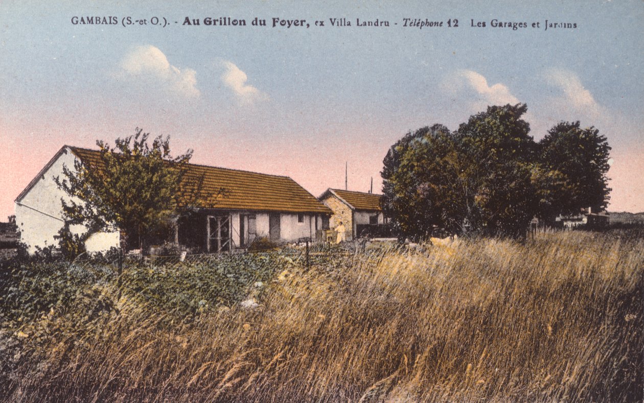 Postal que representa la casa de Henri Desire Landru (1869-1922) en Gambais de French Photographer