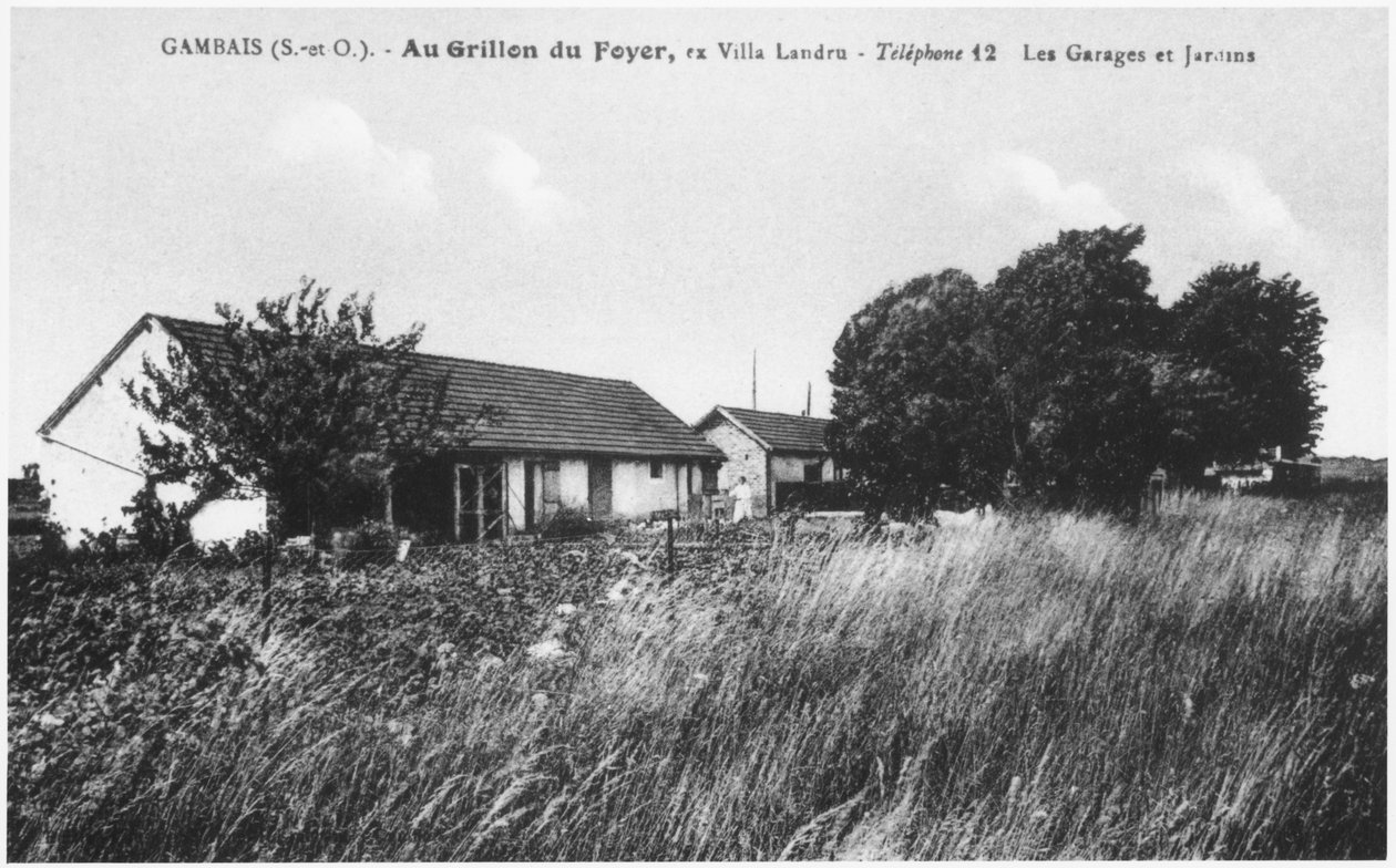 Postal que representa la casa de Henri Desire Landru (1869-1922) en Gambais de French Photographer