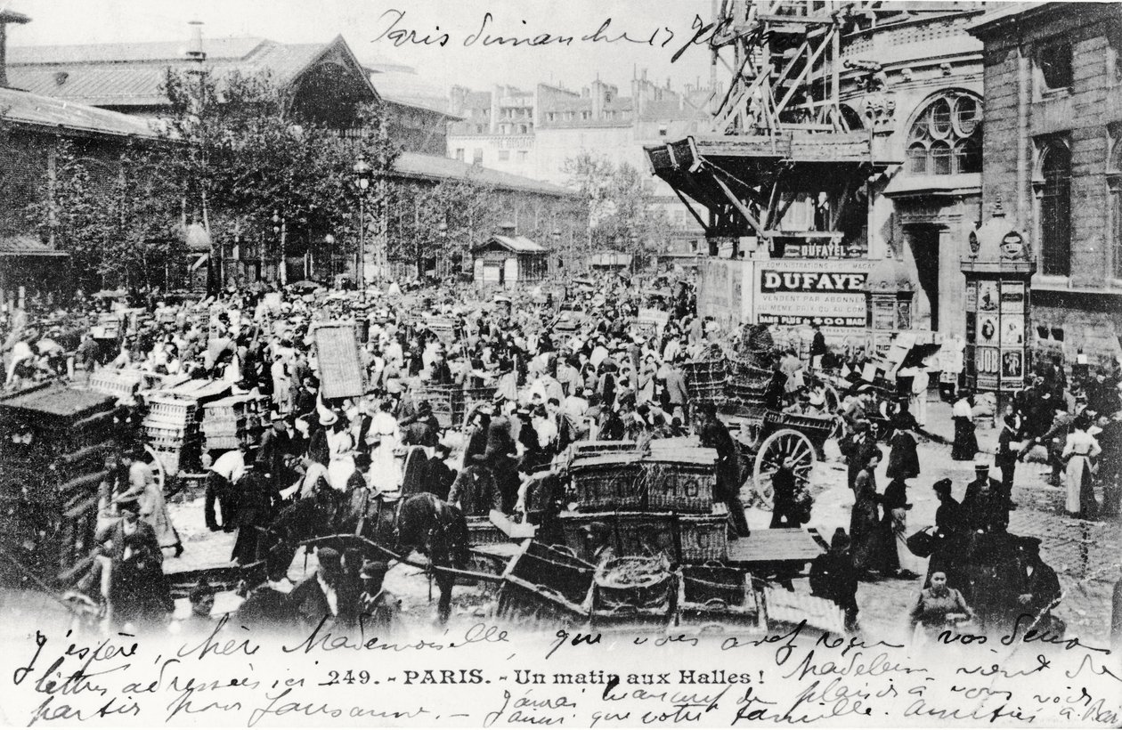 Postal de Les Halles, París, antes de 1914 de French Photographer