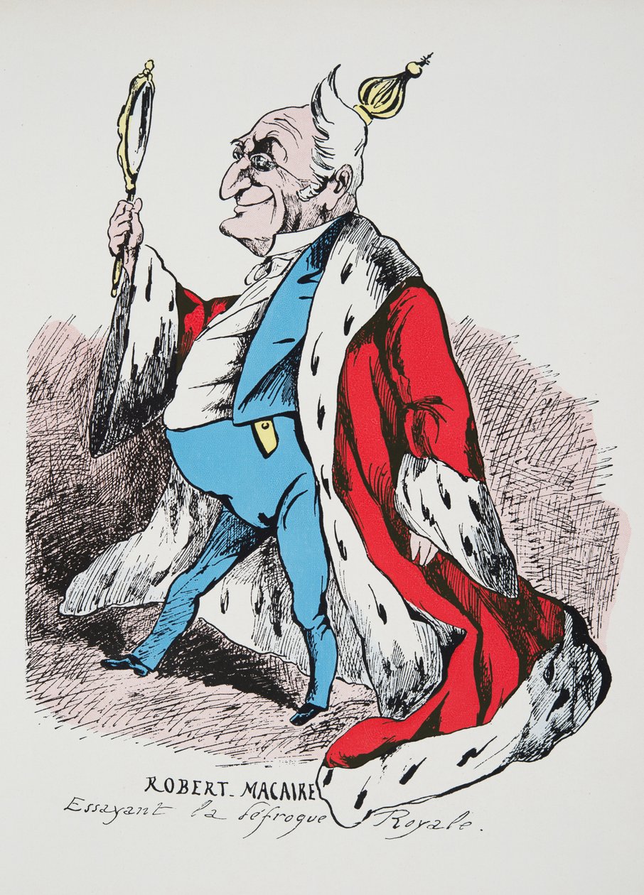 Robert Macaire - probando la vestimenta real, de Histoire de la Troisième République, Vol. I, l