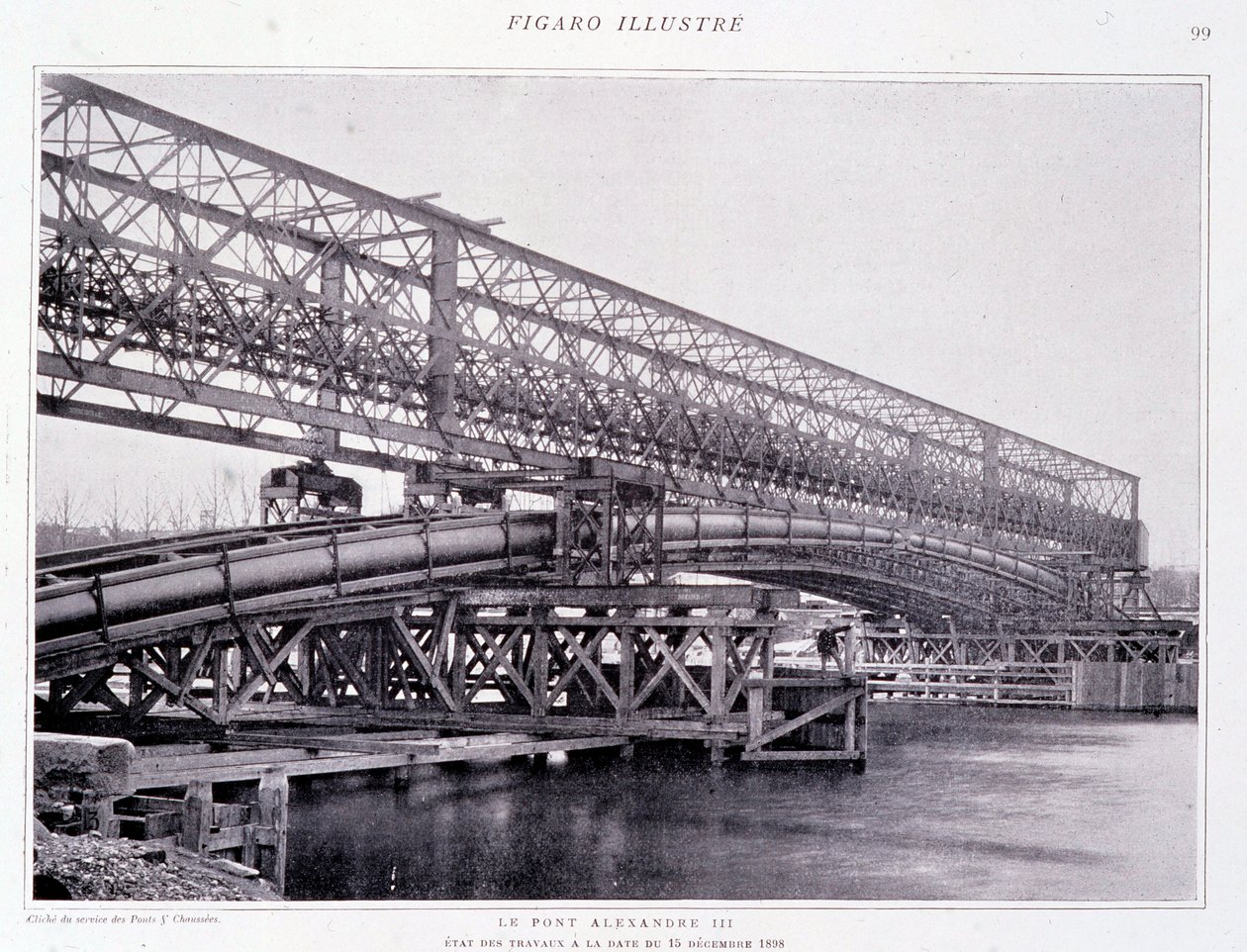 Las obras del puente Alejandro III al 15/12/1898 - en "Le Figaro Illustré" de French Photographer