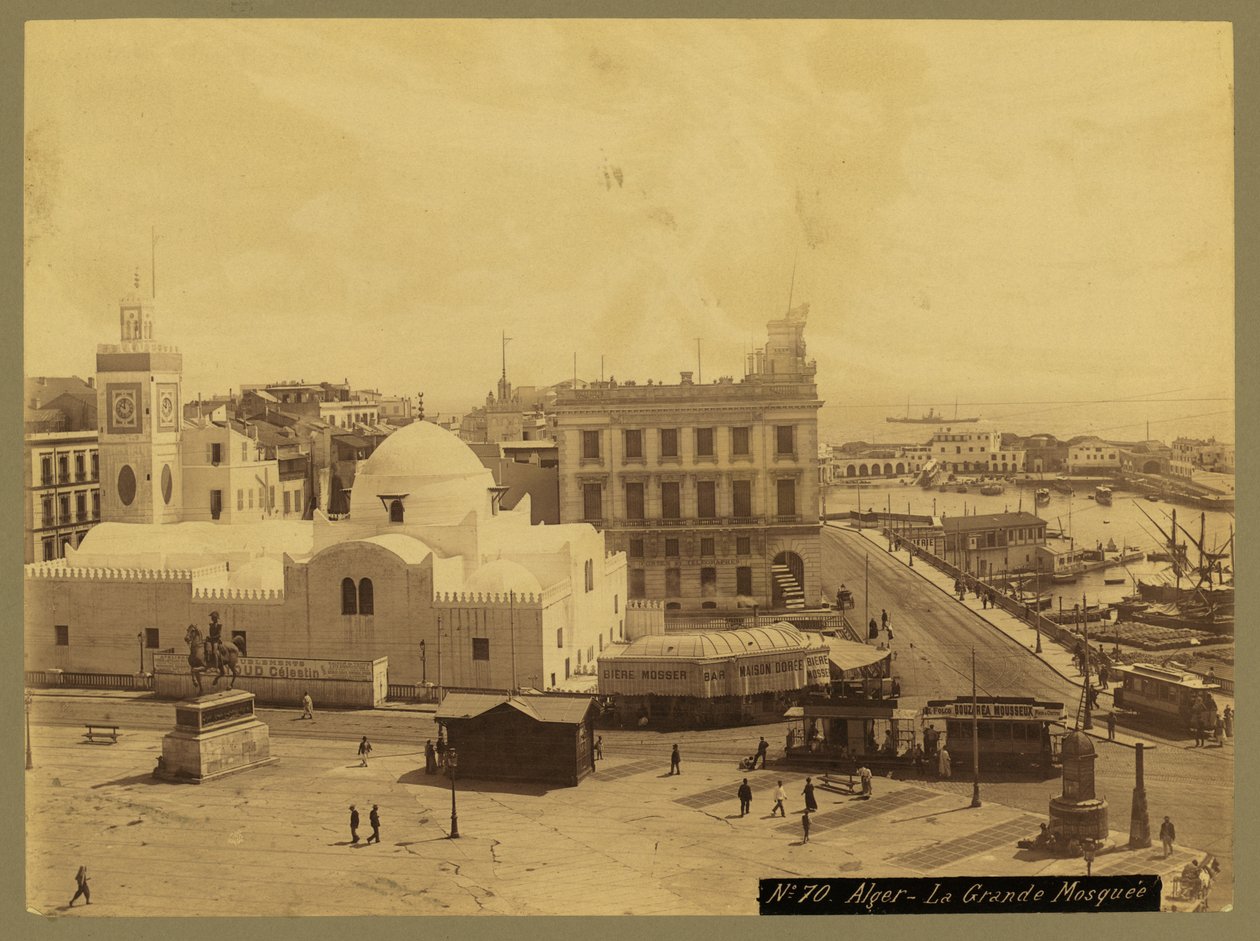 Vista de Argel - La Gran Mezquita, c.1860-1900 de French Photographer