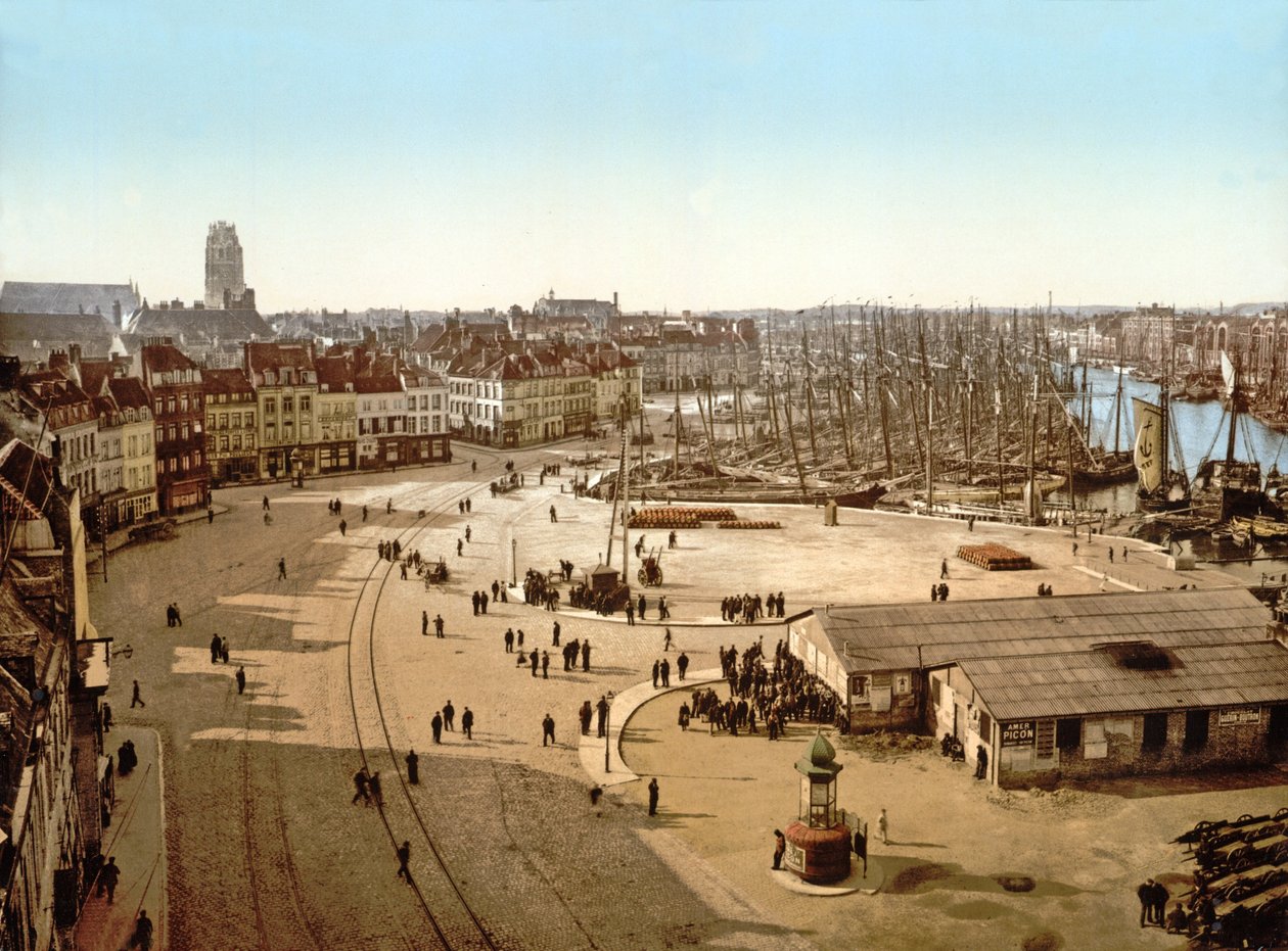 Vista del puerto de Dunkerque, 1890-1900 de French Photographer
