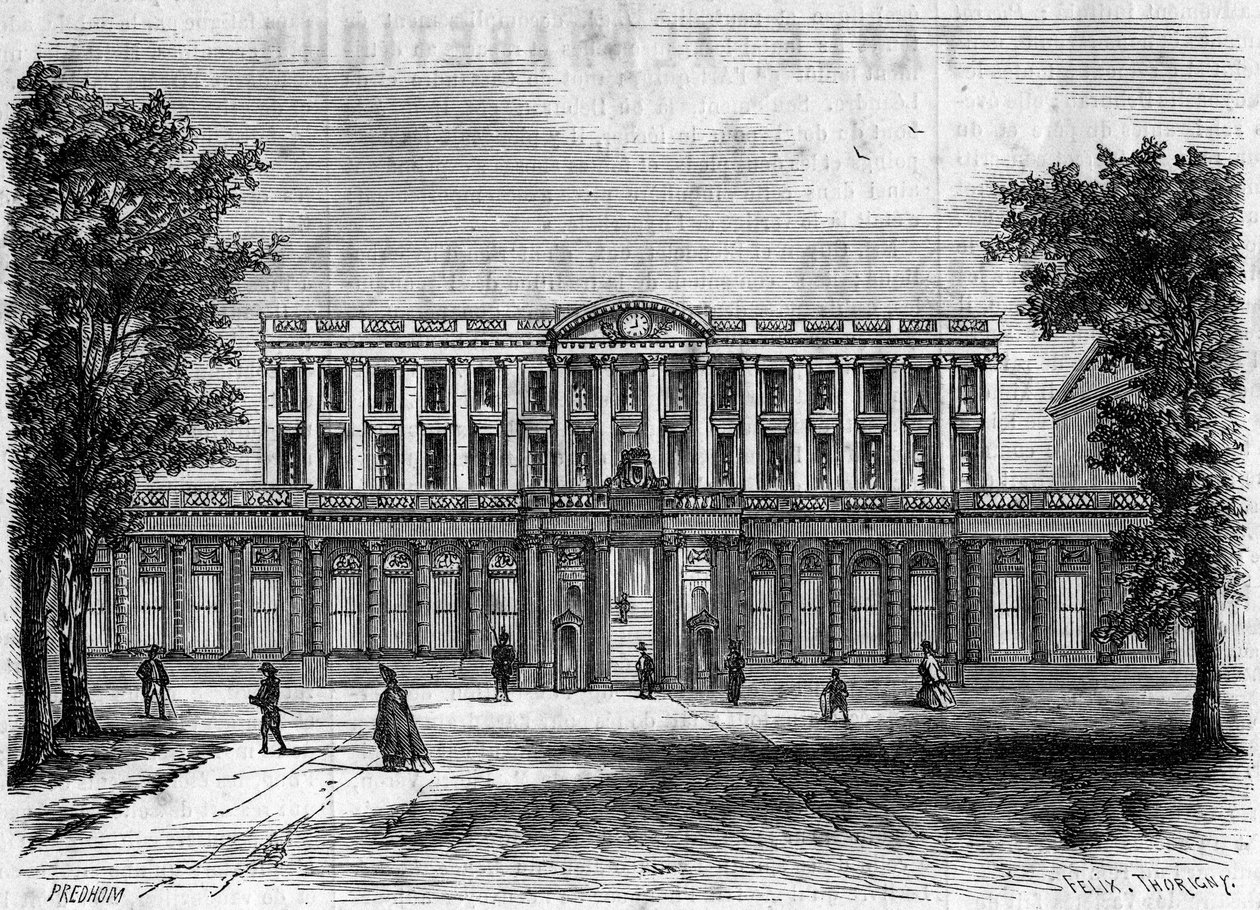 Arquitectura del siglo XVIII: vista exterior del Ayuntamiento de Burdeos, Gironda (33) de French School