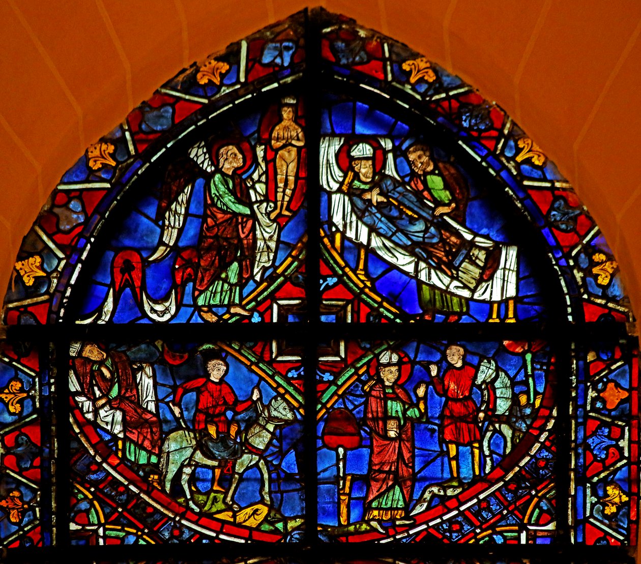 4 paneles de la ventana de San Germán de French School