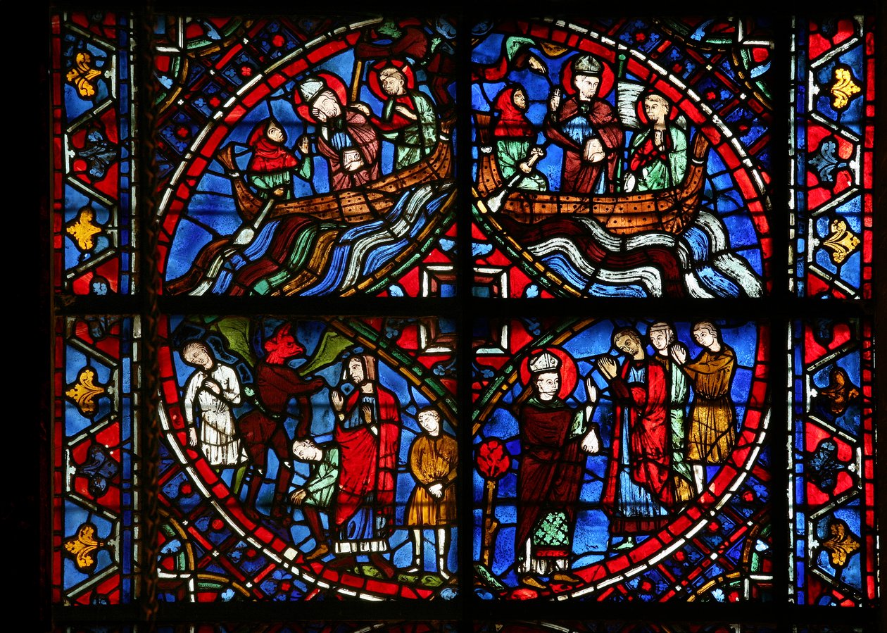 4 paneles de la ventana de San Germán de French School