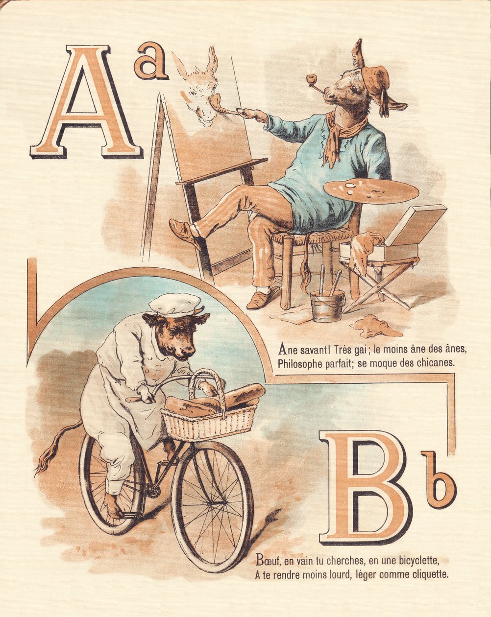 A B: Animal, artista, res, panadero de French School
