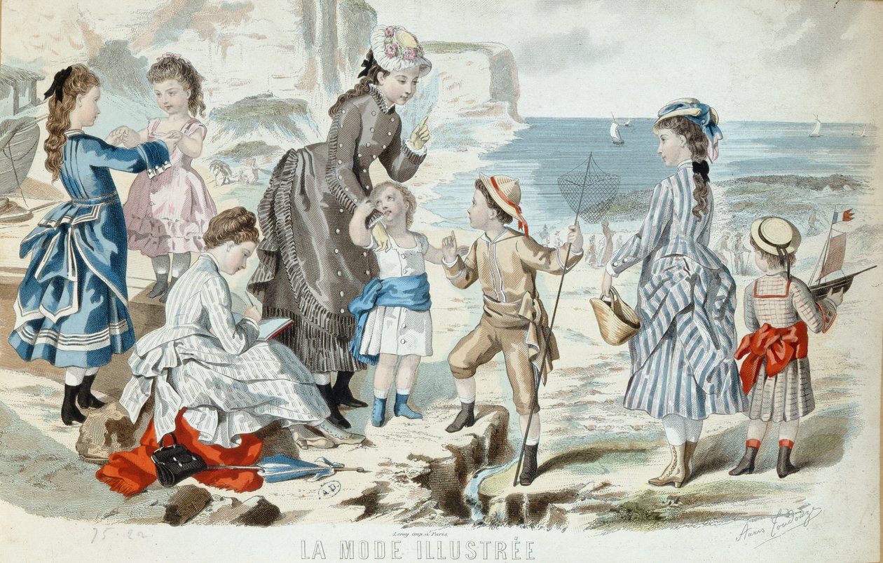 Una playa en Normandía, 1875 de French School