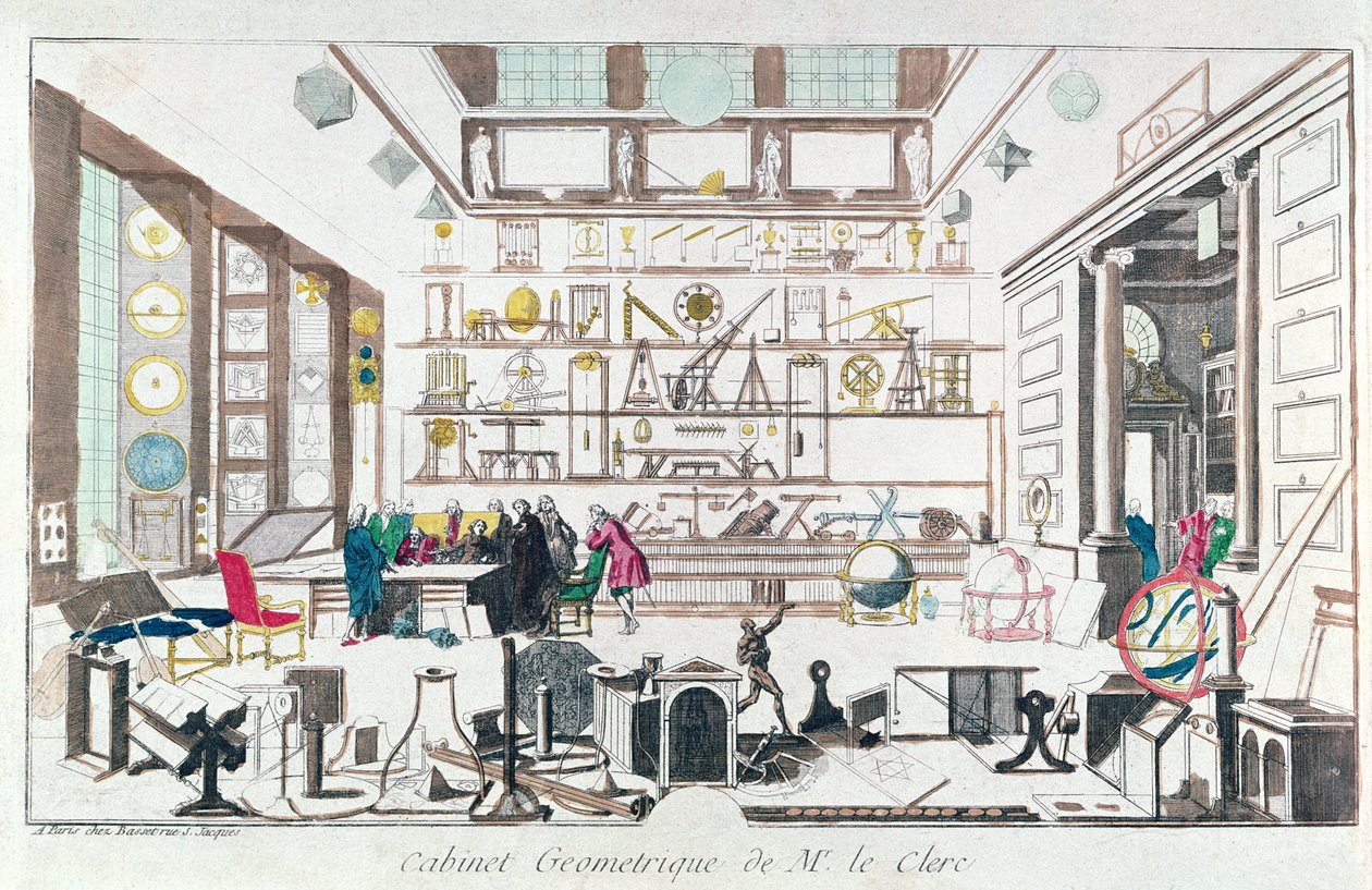 Estudio de geometría, después de Sebastien Le Clerc, 1717 de French School