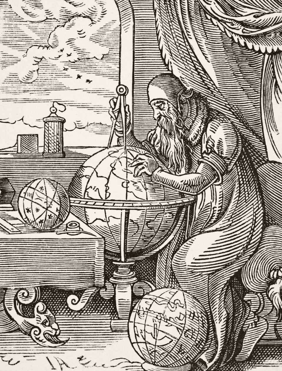 Un astrónomo y cosmógrafo alemán, de Ciencia y Literatura en la Edad Media por Paul Lacroix (1806-84) publicado en Londres 1878 de French School
