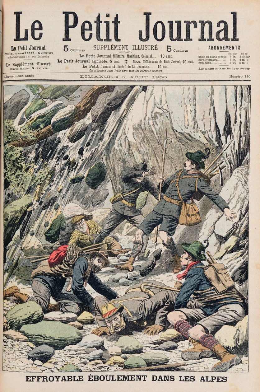 Un Horrible Desprendimiento de Rocas en Tirol, ilustración de 