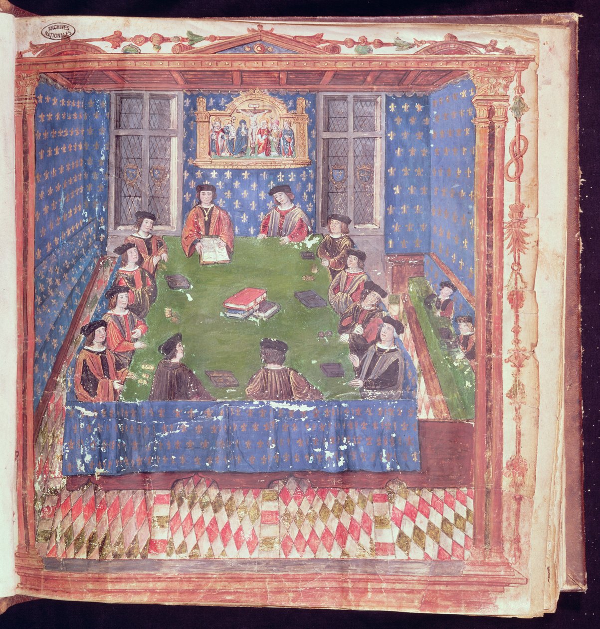 Una reunión en la Chambre des Comptes, del Livre Ferre de French School