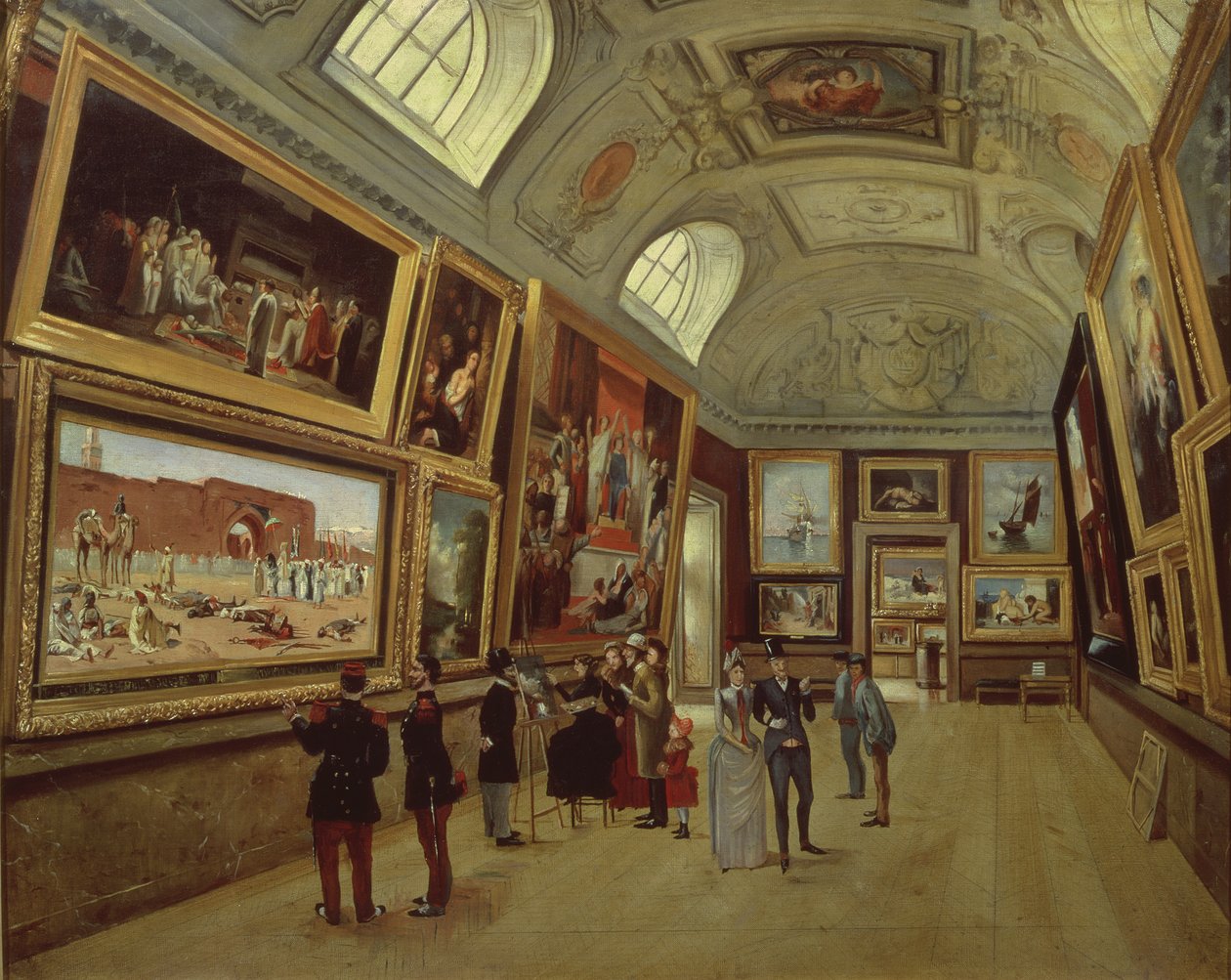 Una galería de arte en el Museo de Luxemburgo, 1883-85 de French School