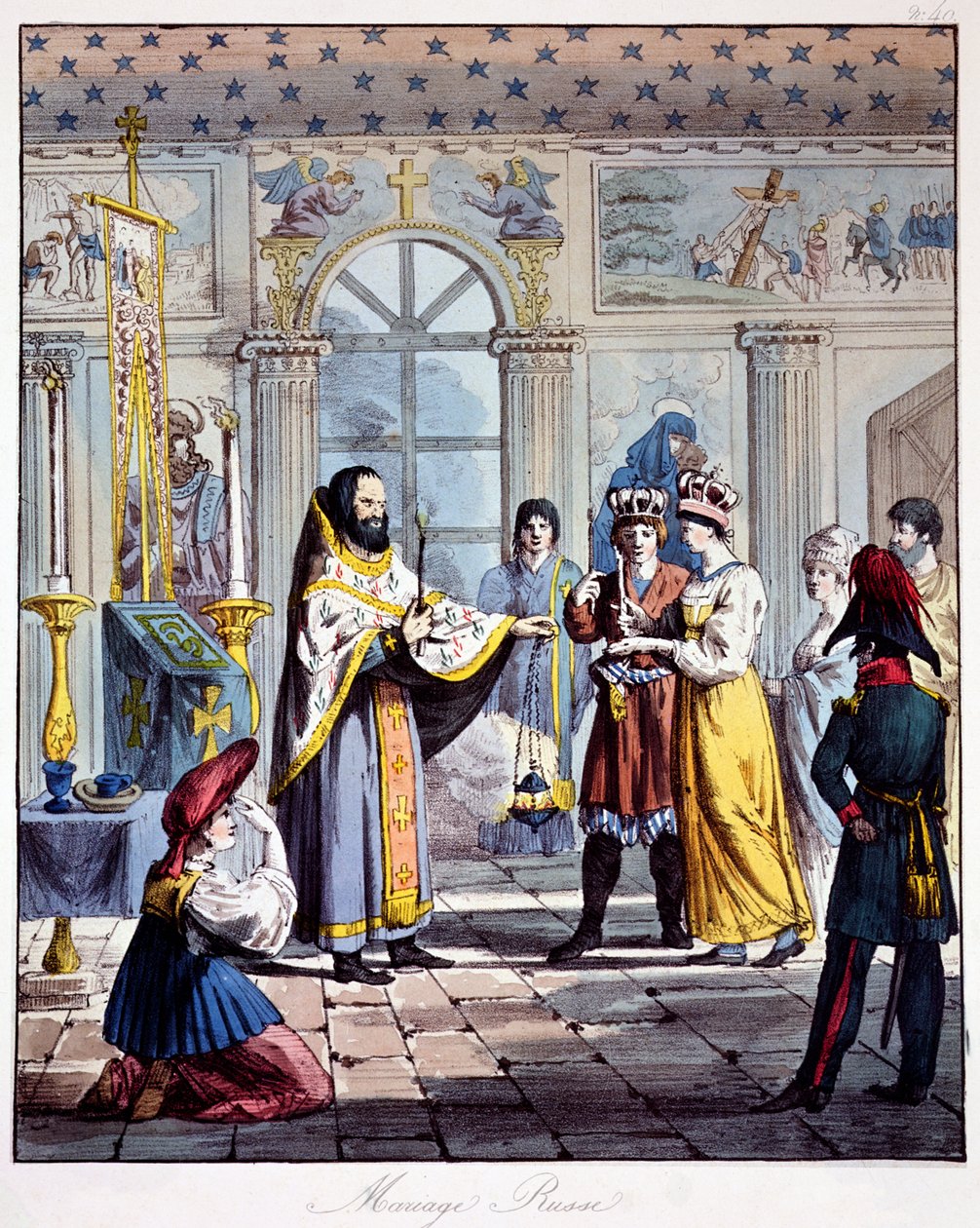 Un Matrimonio Ortodoxo Ruso, principios del siglo XIX de French School