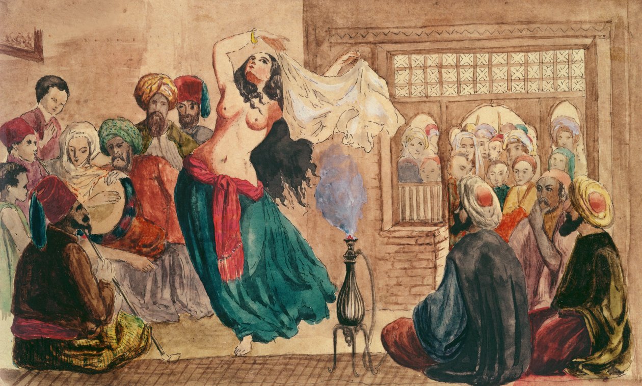 Un Café Turco, mediados del siglo XIX de French School
