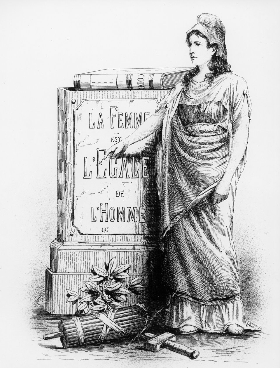 Una mujer es igual a un hombre, impreso por Lemercier & Co., París, 1881 de French School