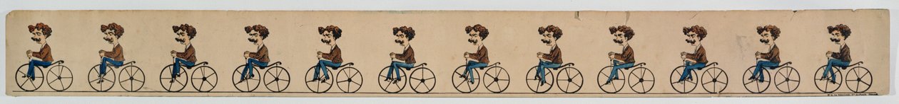 Una banda de Zoótropo que representa a un ciclista de French School