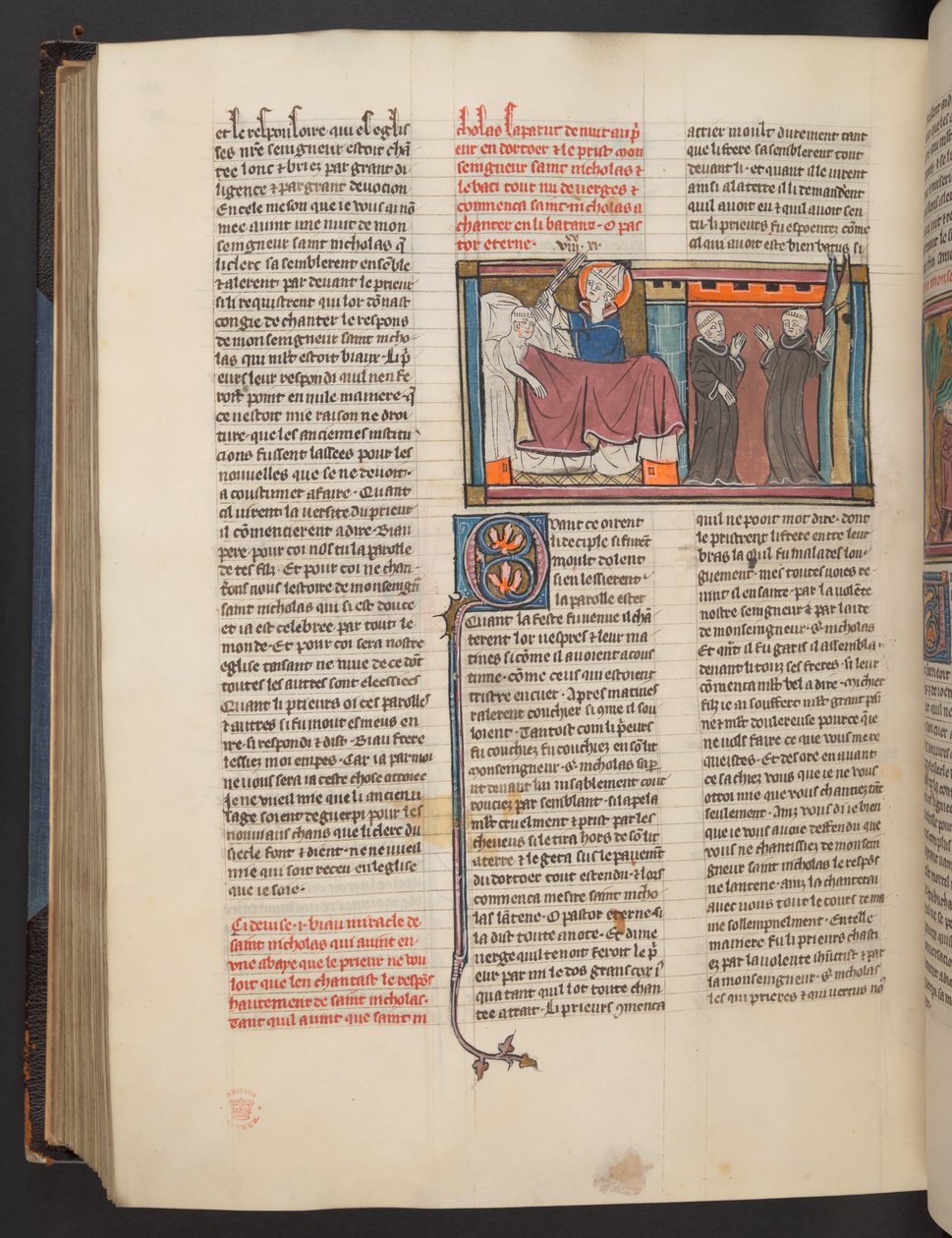 Una página de Vie des Saints de French School