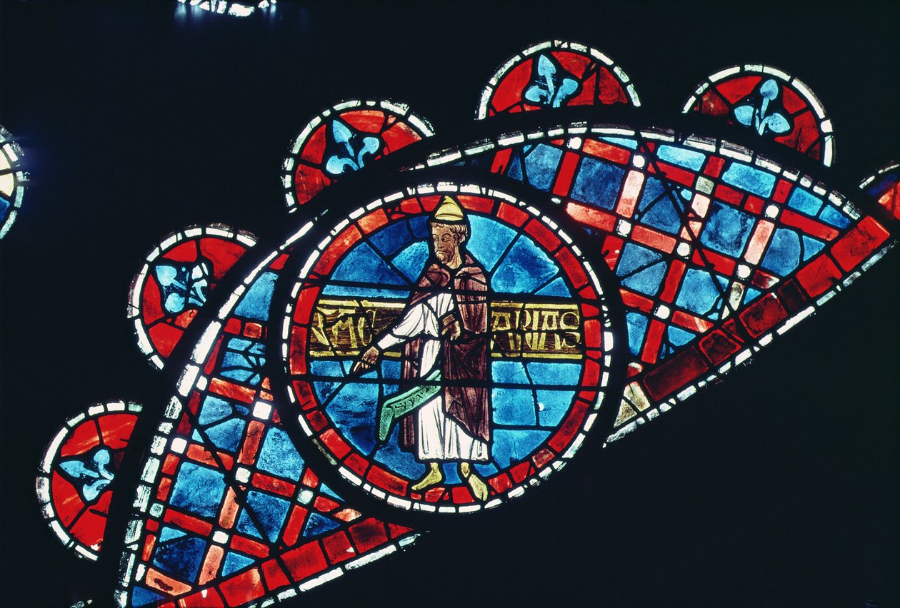 Un profeta, detalle de la ventana rosa norte, c.1223 de French School