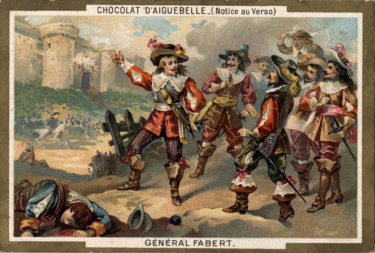 Abraham de Fabert (1599-1662), Mariscal de Francia, durante el asedio de Stenay (departamento de Meuse) en 1654. Cromolitografía del siglo XIX de French School