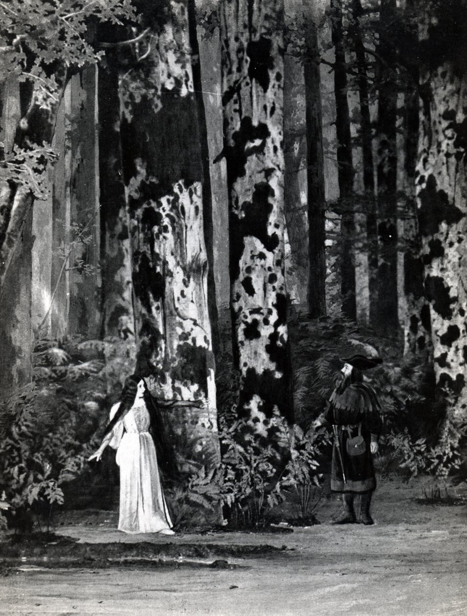 Acto I, Escena 1 de Pelleas et Melisande de Debussy, ilustración en la revista Theatre, junio de 1902 de French School