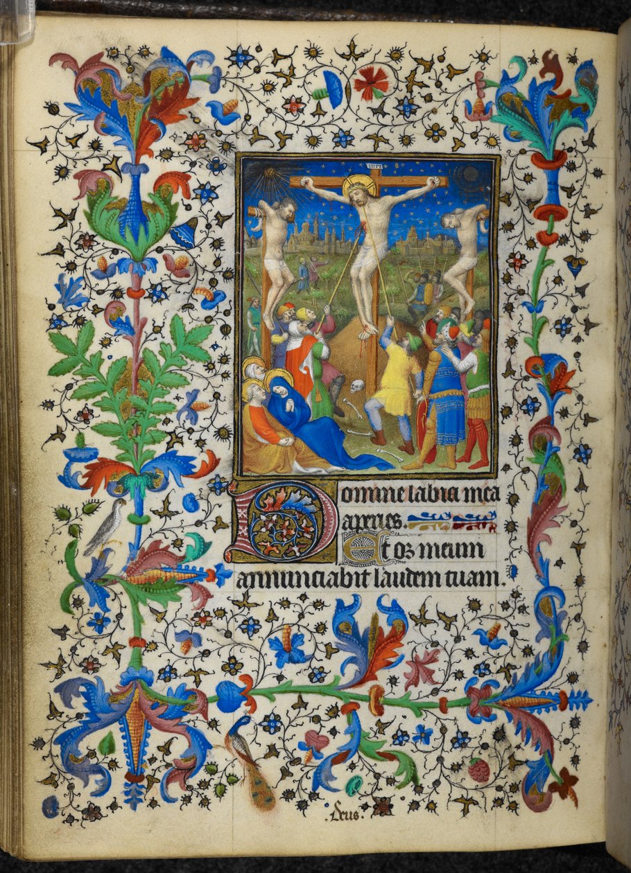 Agregar 16997 f.153v Crucifixión, de Chevalier Hours, c.1420 (vitela) de French School