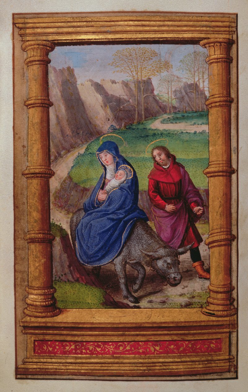 Añadir 35214 f.72v Vuelo a Egipto, de un Libro de Horas, París de French School
