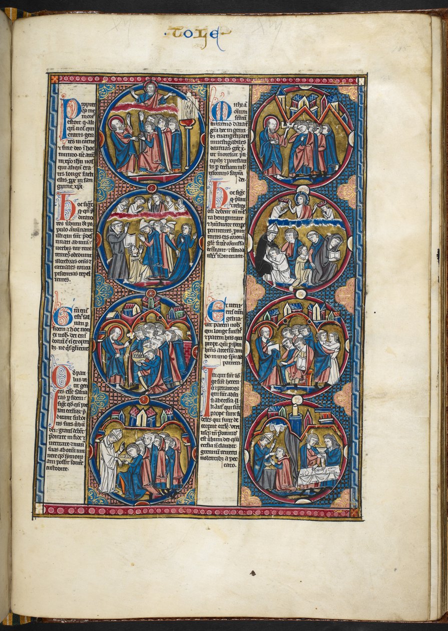 Añadir MS Harley 1527, f.105r, miniaturas de la Bible moralisée (vitela) de French School