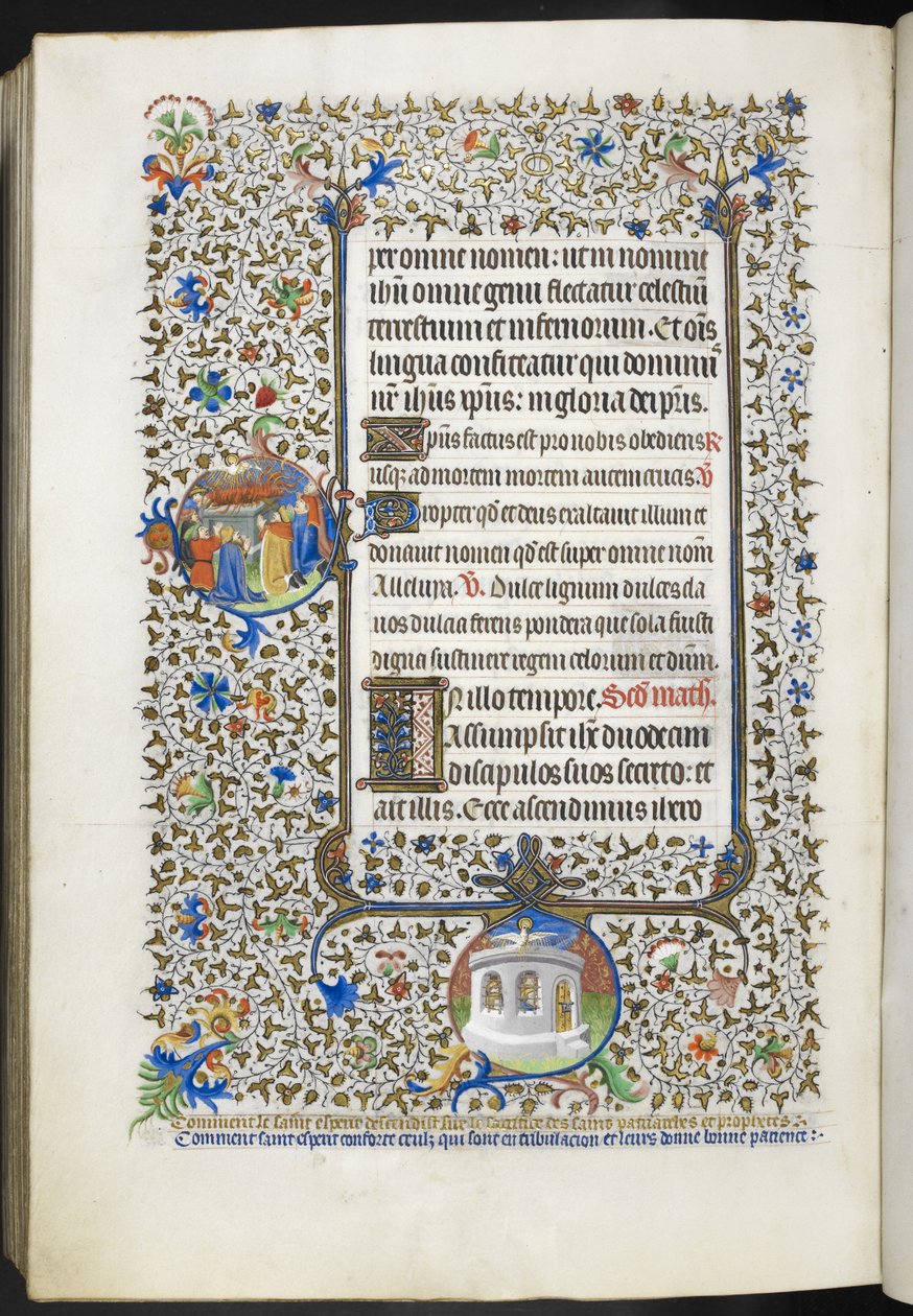 Add Ms 18850 f.281v Book of Hours (The Bedford Hours) c.1410-30 (tinta, color y oro sobre vitela) de French School