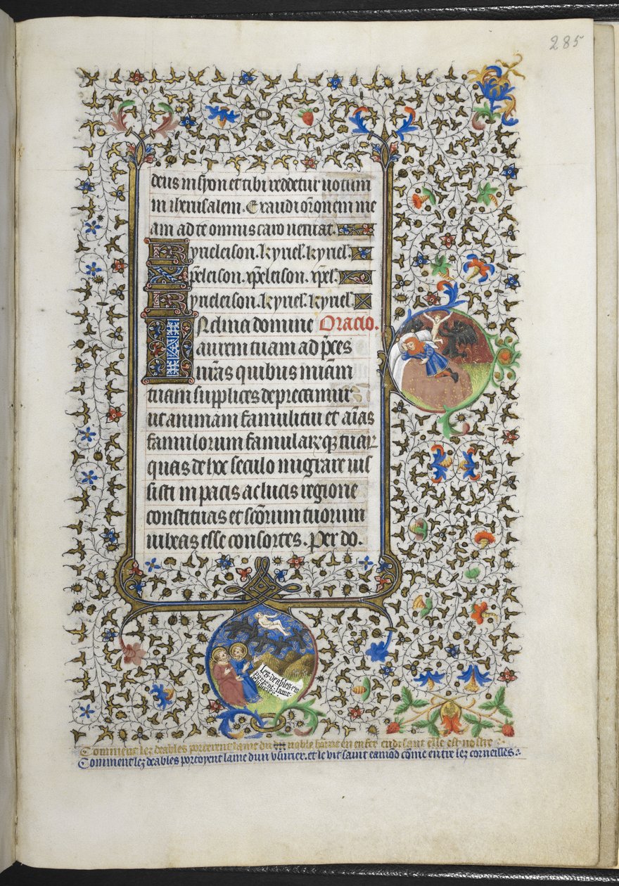 Add Ms 18850 f.285r Book of Hours (The Bedford Hours) c.1410-30 (tinta, color y oro sobre vitela) de French School
